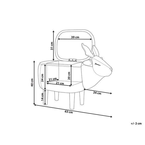 Pufa zwierzak ze schowkiem beżowa REINDEER zdjęcie 9