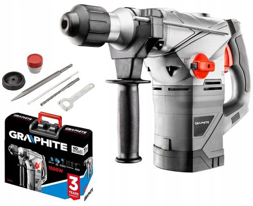 GRAPHITE MŁOT UDAROWY SDS+ 1500W 58G862 4,5J WALIZKA OSPRZĘT DŁUTO WIERTŁO na Arena.pl