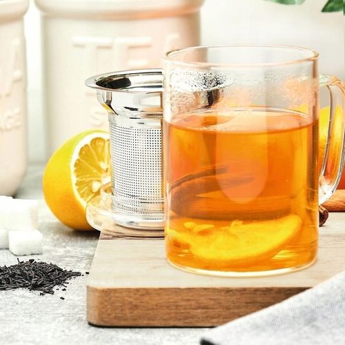 KUBEK z ZAPARZACZEM Nierdzewny z Uchem SZKLANY Konighoffer Cortese 350 ml na Arena.pl