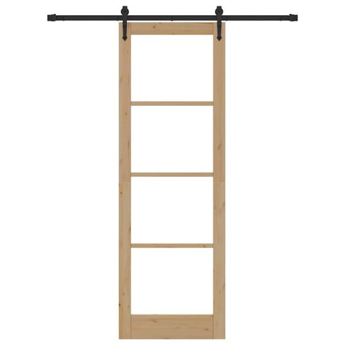 Drzwi Przesuwne Brązowy 78 x 232 cm Drewno i metal na Arena.pl