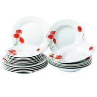 KOMPLET TALERZY SERWIS OBIADOWY PORCELANA ZESTAW DLA 6 OSÓB 18EL MAKI