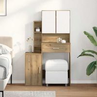 Toaletka dąb artisan 80 x 35 x 132 cm Materiał drewnopochodny