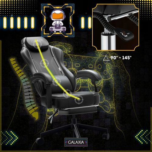 FOTEL GAMINGOWY BIUROWY Obrotowy Kubełkowy Krzesło Gamingowe Z Podnóżkiem na Arena.pl