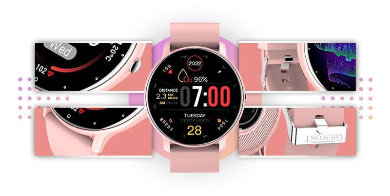smartwatch giewont różowy gw120-1 zdjęcie 3