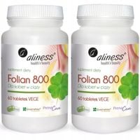 2x Aliness FOLIAN 800 µg Kwas foliowy 60 tabletek CIĄŻA Dla kobiet w ciąży