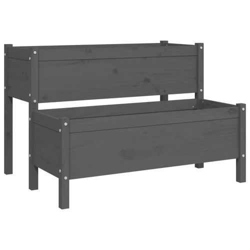 Donica, szara,110x84x75 cm, lite drewno sosnowe na Arena.pl