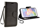 Etui Portfel Fancy Case do SAMSUNG GALAXY S5 G900 / S5 NEO G903 czarny