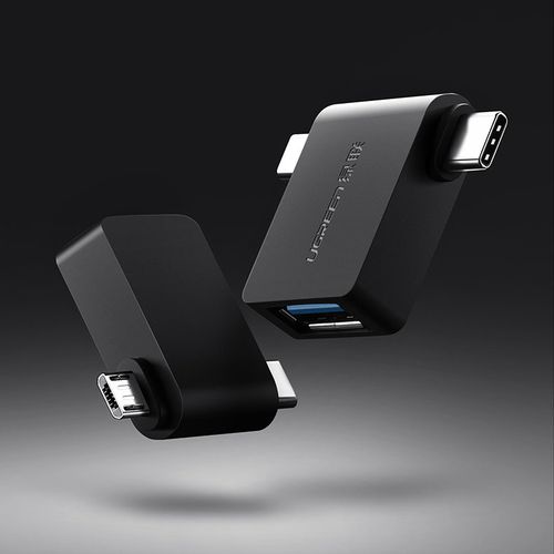 adapter przejściówka otg 2w1 usb do usb-c / micro usb - czarny na Arena.pl