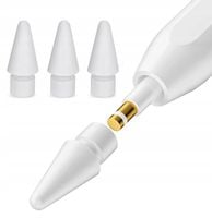 3X KOŃCÓWKA KOMPATYBILNA Z OŁÓWKIEM APPLE PENCIL RYSIK 1 2 GENERACJI BIAŁE
