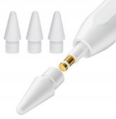 3X KOŃCÓWKA KOMPATYBILNA Z OŁÓWKIEM APPLE PENCIL RYSIK 1 2 GENERACJI BIAŁE