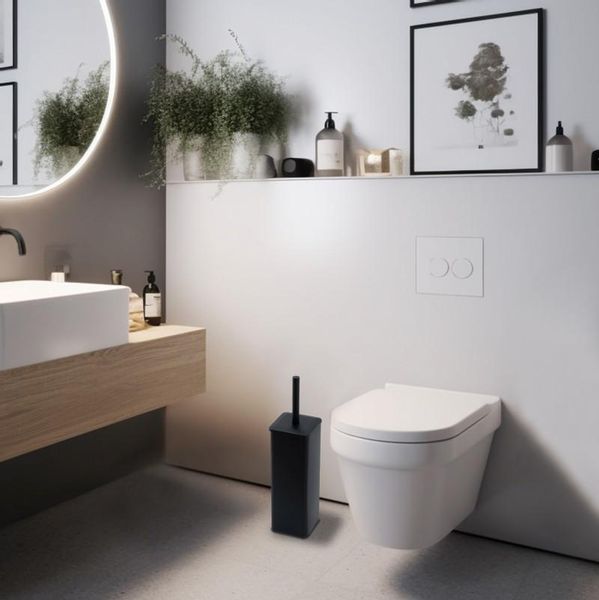 Zestaw łazienkowy czarny 2-elementy - kosz na śmieci i szczotka do WC zdjęcie 8