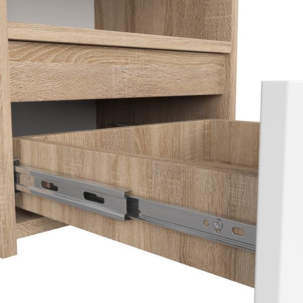 Szafka nocna CL1 40 cm 1 szuflada - dąb sonoma-biała zdjęcie 4