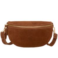 VERA PELLE nerka zamszowa saszetka biodrówka V681 brązowa