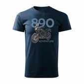 Koszulka na motor motocykl KTM 890 Adventure męska granatowa REGULAR S