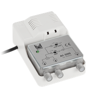 Wzmacniacz antenowy szerokopasmowy rozdzielacz 2 TV IP20 Alcad AI-200