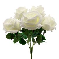 BUKIET RÓŻ BIAŁE KWIATY SZTUCZNE RÓŻE DO WAZONU BIAŁA RÓŻA GAŁĄZKA RÓŻ 50cm