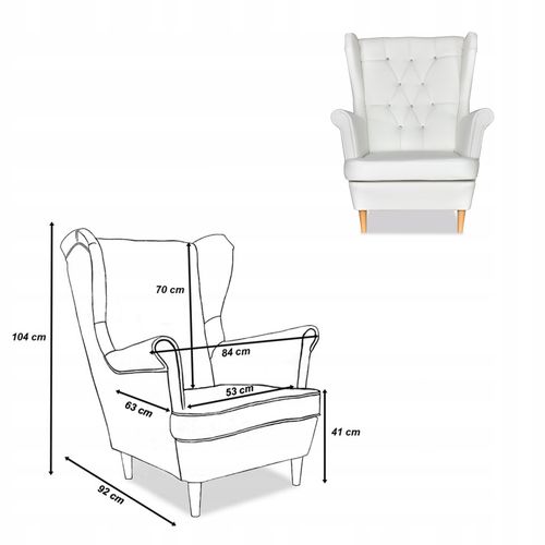Zestaw uszak Gaja ekoskóra skaj sofa fotele Family Meble biały na Arena.pl