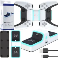 Ładowarka PS5 do Padów DualSense Stacja Dokująca Kontrolerów PODŚWIETLANA