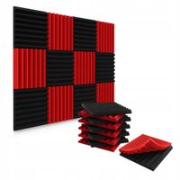 PIANKA MATA GĄBKA AKUSTYCZNA 3 m2 - Wygłuszanie - Szachownica MIX Czerwony