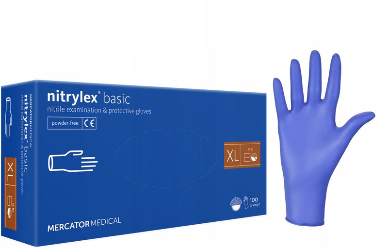 rękawice nitrylowe 100 szt. nitrylex basic dark blue 10-xl zdjęcie 7