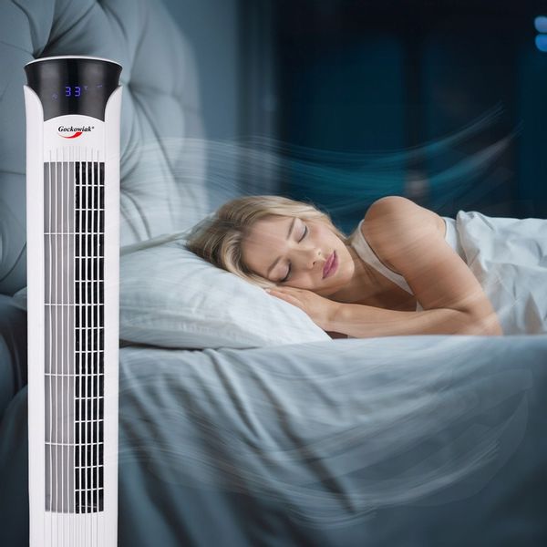 Wentylator kolumnowy wiatrak podłogowy cichy z pilotem timer termometr zdjęcie 2