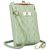 mini torebka damska w zielonym kolorze z dopinanym i regulowanym paskiem