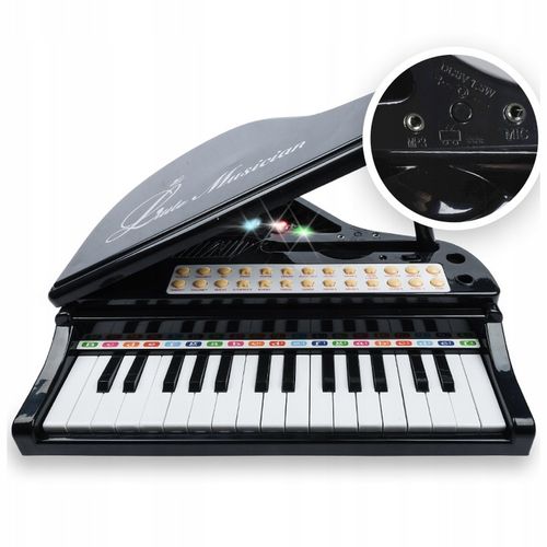 PIANINKO DLA DZIECI EDUKACYJNE ORGANKI NAUKA GRY MIKROFON PIANINO + TABORET na Arena.pl