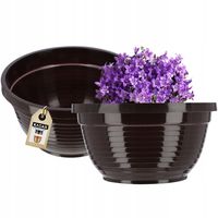 DONICZKA OSŁONKA DONICA NA KWIATY 26CM BRĄZOWA