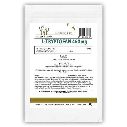 L-TRYPTOFAN 100 kap L-TRYPTOPHAN RELAKS SPOKÓJ SEN na Arena.pl