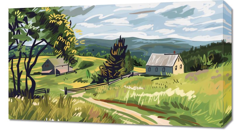 Obraz 70x40cm Bujna Wieś zdjęcie 1