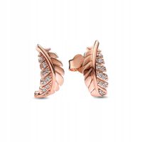2 x Kolczyki Rose Gold Kolczyki Piórko Kolczyki Miedziane