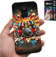 ETUI DO SAMSUNG A6 2018 - ROCK PERKUSJA BĘBNY ROCK & ROLL + FOLIA