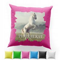 POSZEWKA Z NADRUKIEM BAWEŁNIANA 40x40CM - KOŃ KONIE KUCYK HOBBY HORSE