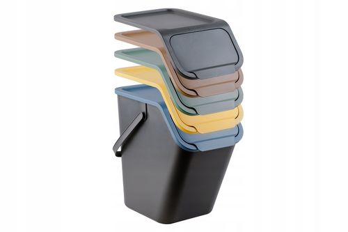 Pojemnik do segregacji odpadów kosz na śmieci metal plastik Bini żółty 25L na Arena.pl