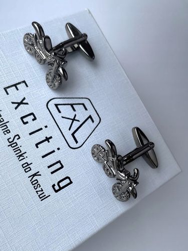 Czarne spinki do mankietów EXC Motocykl Motor Cross Enduro KTM Racing Tytan na Arena.pl