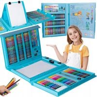 ZESTAW DO MALOWANIA RYSOWANIA ARTYSTYCZNY WALIZKA Niebieska DZIECI PREZENT