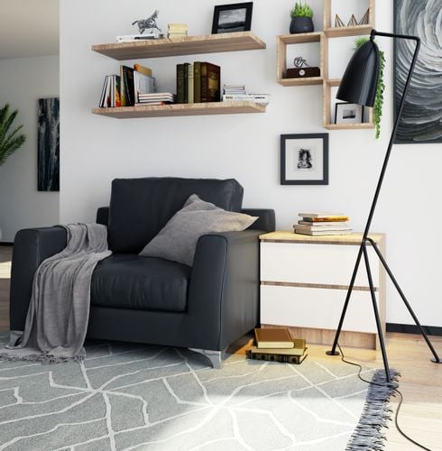 SZAFKA NOCNA K 60 cm 2 SZUFLADY SONOMA / BIAŁA na Arena.pl