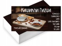 Wizytówki firmowe GOTOWY PROJEKT GRATIS 200 sztuk KAWIARNIA LATE ESPRESSO