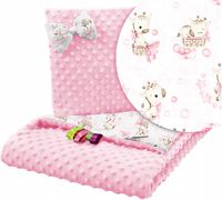 KOCYK DO WÓZKA + PODUSZKA ZESTAW MINKY DWUSTRONNY 2w1 BABYMAM