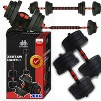 ZESTAW HANTLI 2W1 REGULOWANE BITUMICZNE FITCHEMY 2X10 KG SZTANGA 20 KG