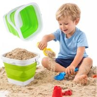 Zestaw do Piasku Piaskownicy Wiaderko Składane Wiadro Plastikowe Silikonowe