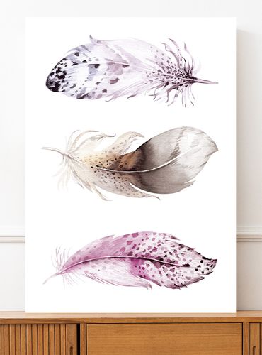 Plakat boho piórka akwarela 40x50 cm na Arena.pl