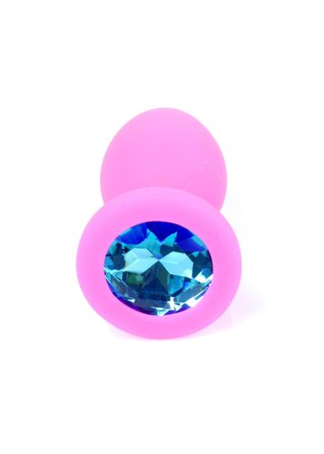 plug-jewellery pink silicon plug small- light blue diamond na Arena.pl