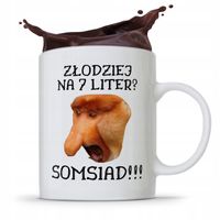 Kubek Śmieszny Janusz Nosacz Złodziej Na 7 Liter Z Nadrukiem Ze Zdjęciem