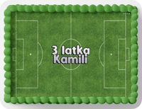 PROSTOKĄTNY OPŁATEK NA TORT A4 20x29CM - PIŁKA NOŻNA + IMIĘ