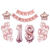 Zestaw balonów na 18 urodziny różowe złoto