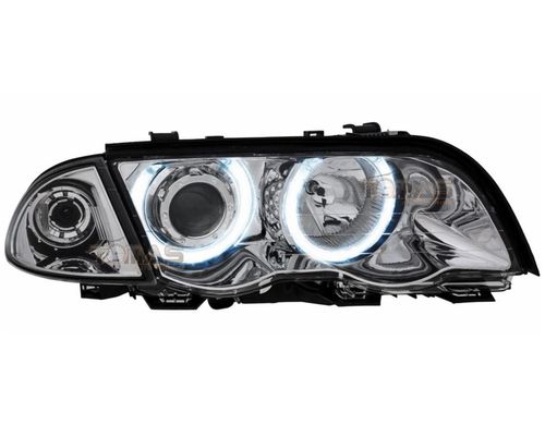 Reflektory przednie do BMW E46 RINGI CCFL chrome na Arena.pl