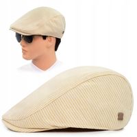 KASZKIET Męski Bawełniany na Lato Czapka w Paski BEŻOWY Pako Jeans