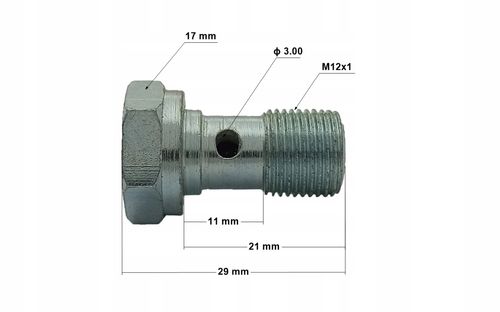 4x Śruba drożna - przelewowa - banjo - do oczek M12x1 ( Fi12 ) ocynk; SR-07 na Arena.pl