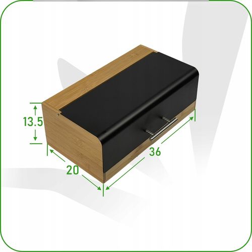 Chlebak bambusowy czarna stal pojemnik na pieczywo nowoczesny desig kuchnia na Arena.pl